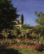 Claude Monet Garden in Bloom at Sainte-Adresse oil